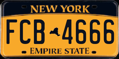 NY license plate FCB4666
