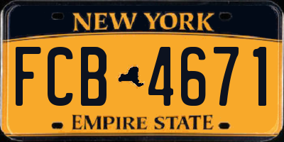 NY license plate FCB4671