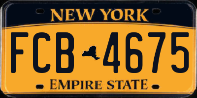 NY license plate FCB4675