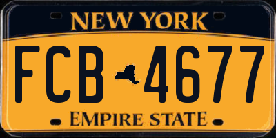 NY license plate FCB4677