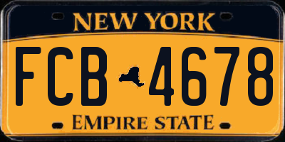 NY license plate FCB4678