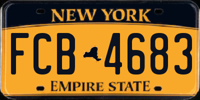 NY license plate FCB4683