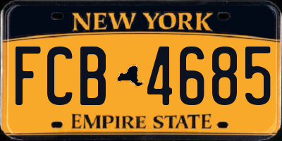NY license plate FCB4685