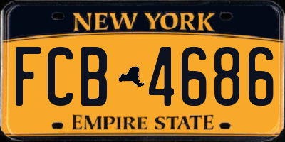 NY license plate FCB4686
