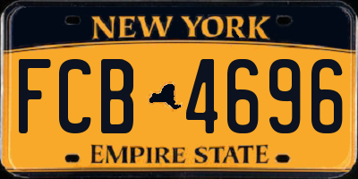 NY license plate FCB4696