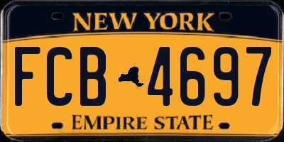 NY license plate FCB4697