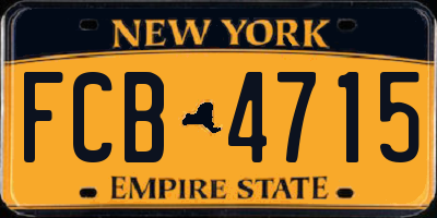 NY license plate FCB4715