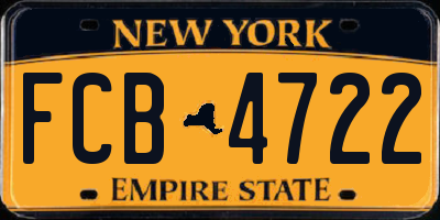 NY license plate FCB4722