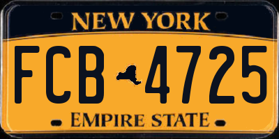 NY license plate FCB4725