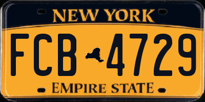NY license plate FCB4729