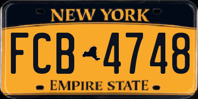 NY license plate FCB4748