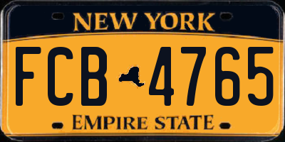 NY license plate FCB4765