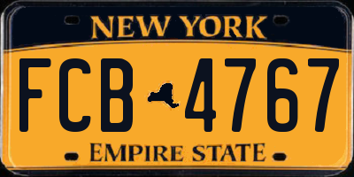 NY license plate FCB4767