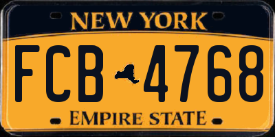 NY license plate FCB4768