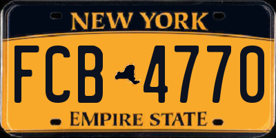 NY license plate FCB4770
