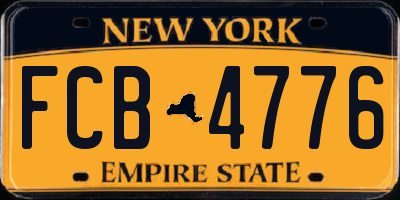 NY license plate FCB4776