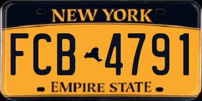 NY license plate FCB4791