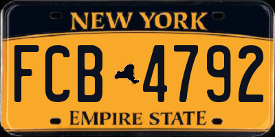 NY license plate FCB4792