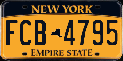 NY license plate FCB4795