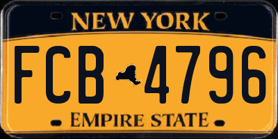 NY license plate FCB4796