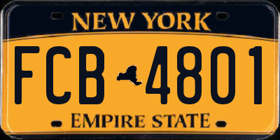 NY license plate FCB4801