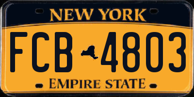 NY license plate FCB4803