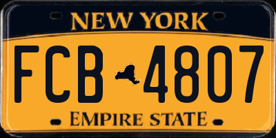 NY license plate FCB4807