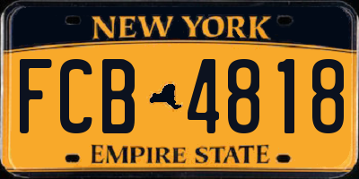 NY license plate FCB4818