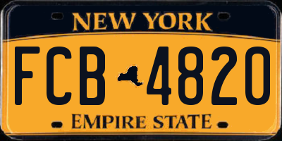 NY license plate FCB4820