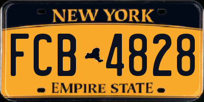 NY license plate FCB4828