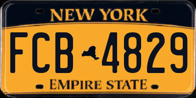 NY license plate FCB4829