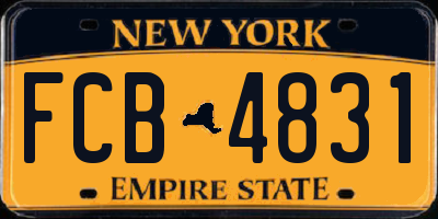 NY license plate FCB4831