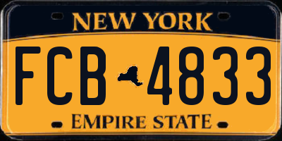 NY license plate FCB4833