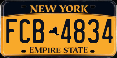 NY license plate FCB4834