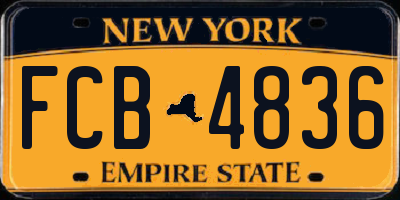 NY license plate FCB4836