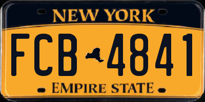 NY license plate FCB4841