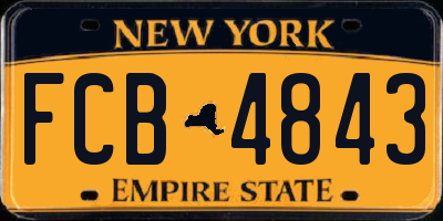NY license plate FCB4843