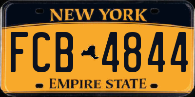NY license plate FCB4844