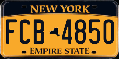 NY license plate FCB4850