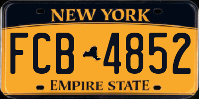NY license plate FCB4852