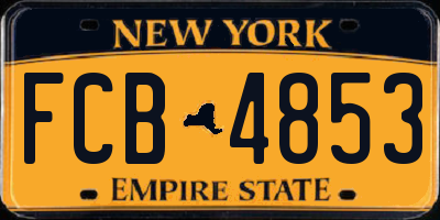 NY license plate FCB4853