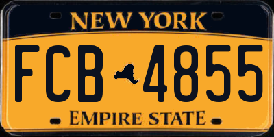 NY license plate FCB4855