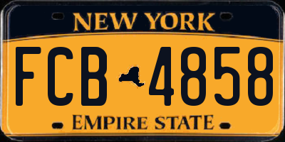 NY license plate FCB4858