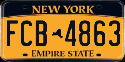 NY license plate FCB4863
