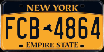 NY license plate FCB4864