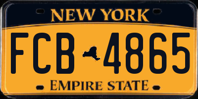 NY license plate FCB4865