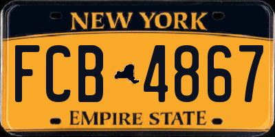 NY license plate FCB4867