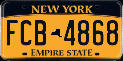 NY license plate FCB4868