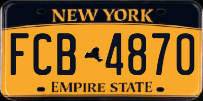 NY license plate FCB4870