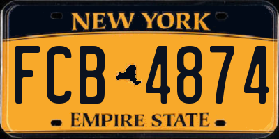 NY license plate FCB4874